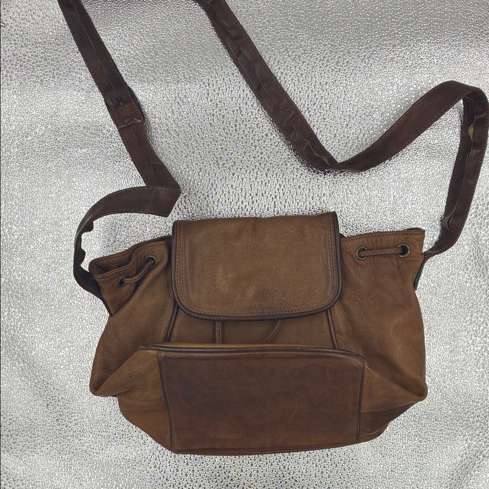 Vintage Brown Leather Shoulder Bag
